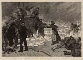 Landing Survivors from a Wreck at Caister, near Great Yarmouth